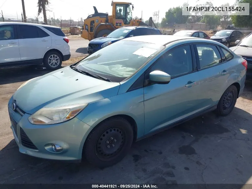 2012 Ford Focus Se VIN: 1FAHP3F20CL155424 Lot: 40441921