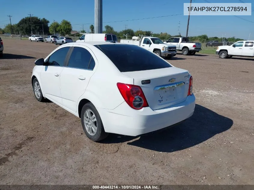 2012 Ford Focus Se VIN: 1FAHP3K27CL278594 Lot: 40443214