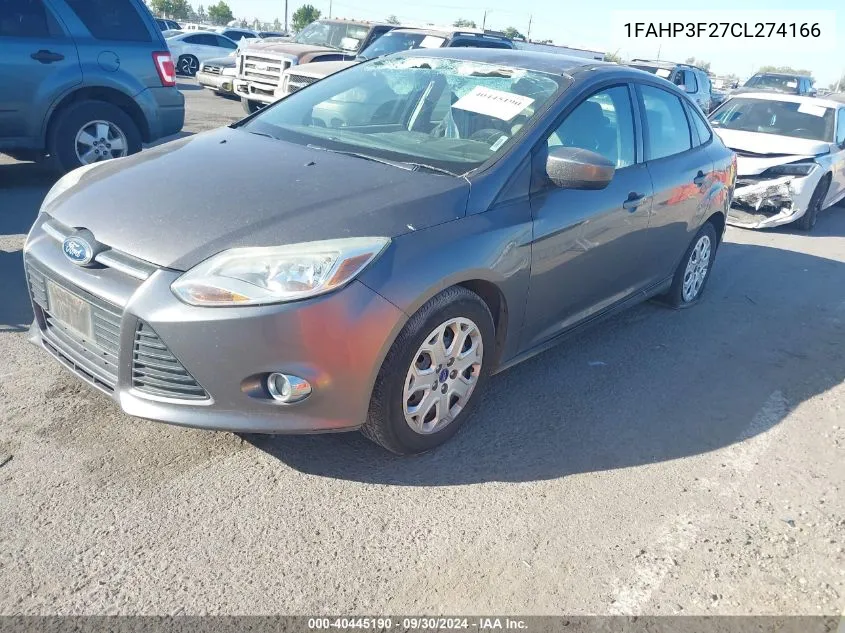 2012 Ford Focus Se VIN: 1FAHP3F27CL274166 Lot: 40445190