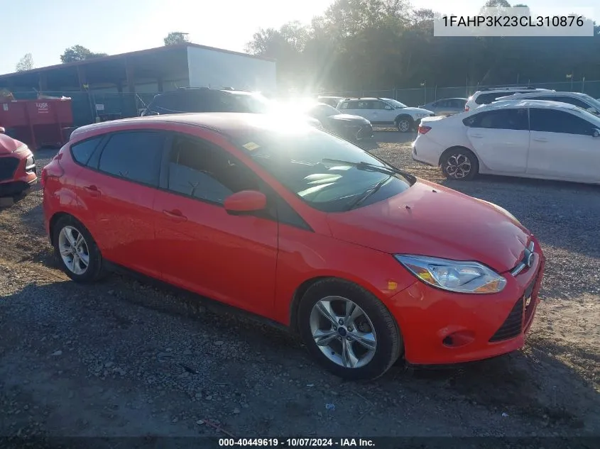 2012 Ford Focus Se Se VIN: 1FAHP3K23CL310876 Lot: 40449619