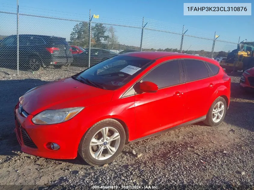 2012 Ford Focus Se Se VIN: 1FAHP3K23CL310876 Lot: 40449619