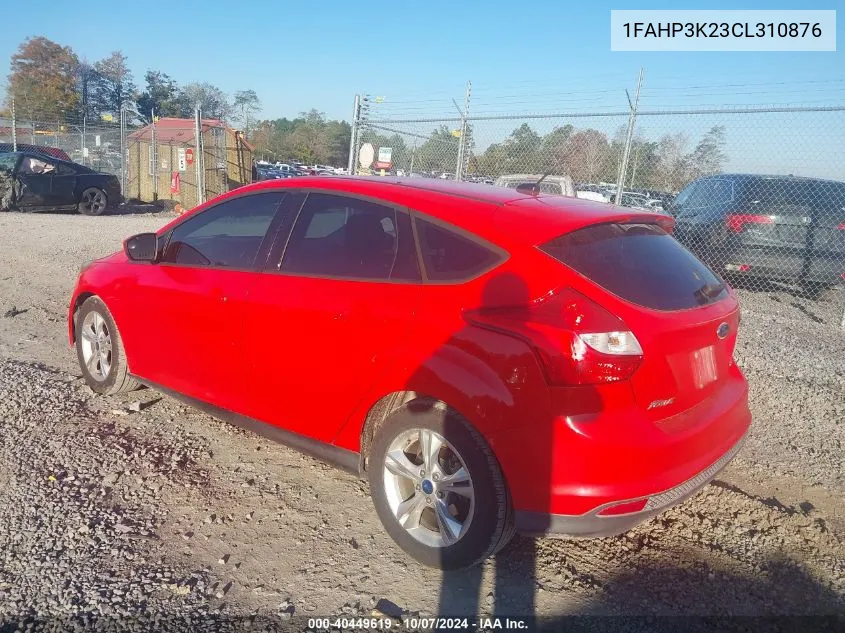 2012 Ford Focus Se Se VIN: 1FAHP3K23CL310876 Lot: 40449619