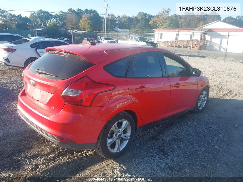 2012 Ford Focus Se Se VIN: 1FAHP3K23CL310876 Lot: 40449619