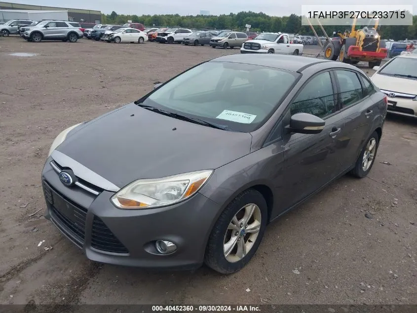 2012 Ford Focus Se VIN: 1FAHP3F27CL233715 Lot: 40452360