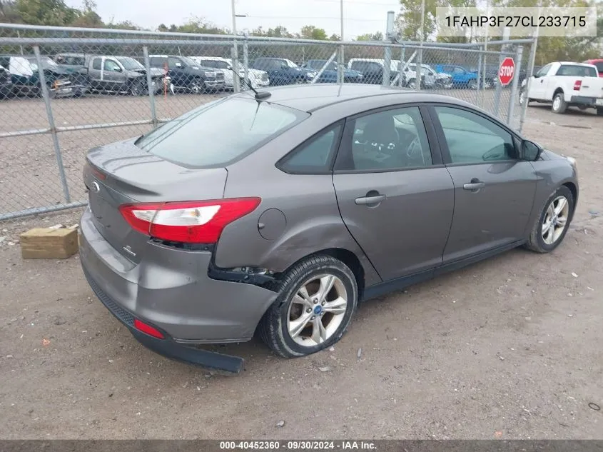 2012 Ford Focus Se VIN: 1FAHP3F27CL233715 Lot: 40452360