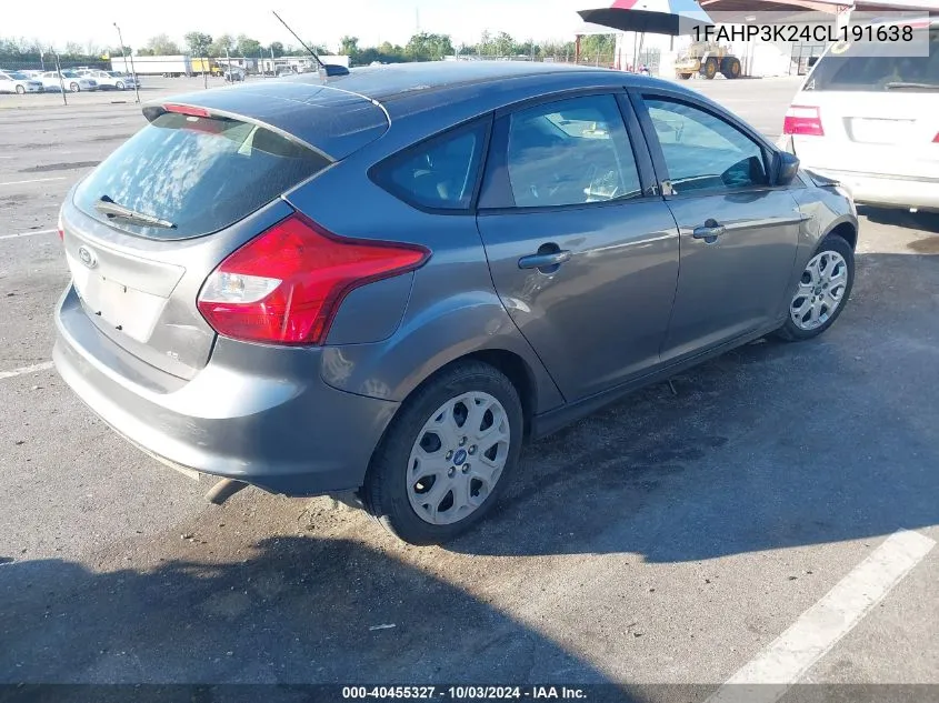 2012 Ford Focus Se VIN: 1FAHP3K24CL191638 Lot: 40455327