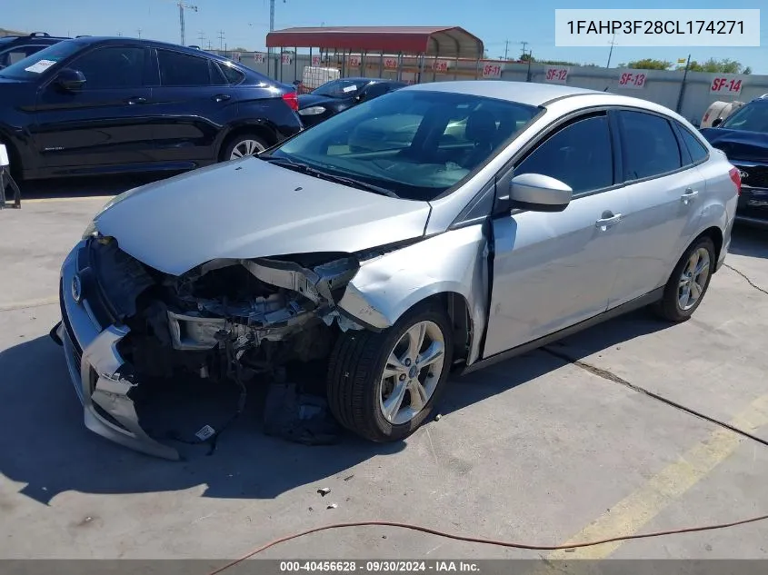 2012 Ford Focus Se VIN: 1FAHP3F28CL174271 Lot: 40456628