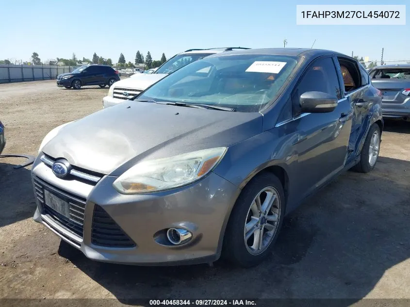 2012 Ford Focus Sel VIN: 1FAHP3M27CL454072 Lot: 40458344