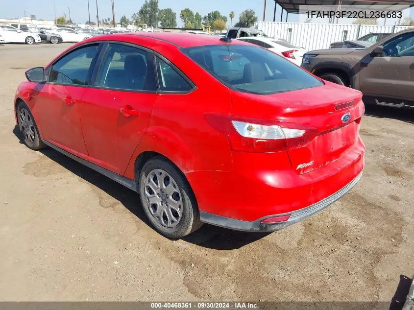 2012 Ford Focus Se VIN: 1FAHP3F22CL236683 Lot: 40468361