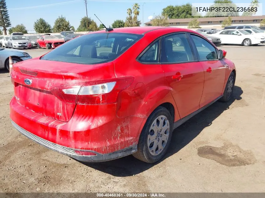 2012 Ford Focus Se VIN: 1FAHP3F22CL236683 Lot: 40468361