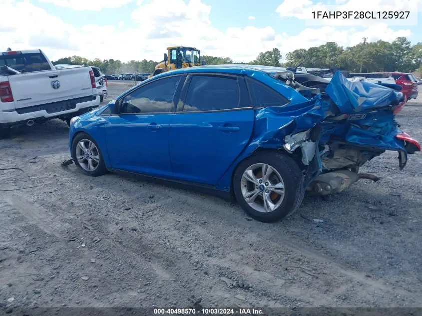 2012 Ford Focus Se VIN: 1FAHP3F28CL125927 Lot: 40498570