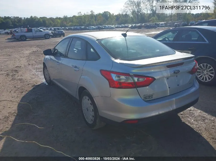 2012 Ford Focus Se VIN: 1FAHP3F27CL311796 Lot: 40503826