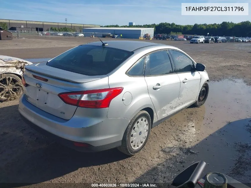 2012 Ford Focus Se VIN: 1FAHP3F27CL311796 Lot: 40503826