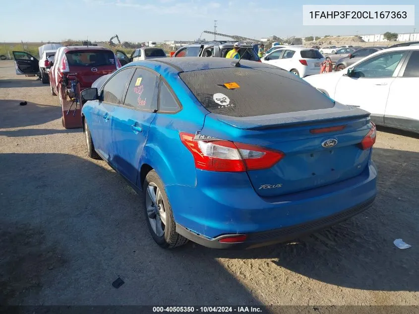 2012 Ford Focus Se VIN: 1FAHP3F20CL167363 Lot: 40505350