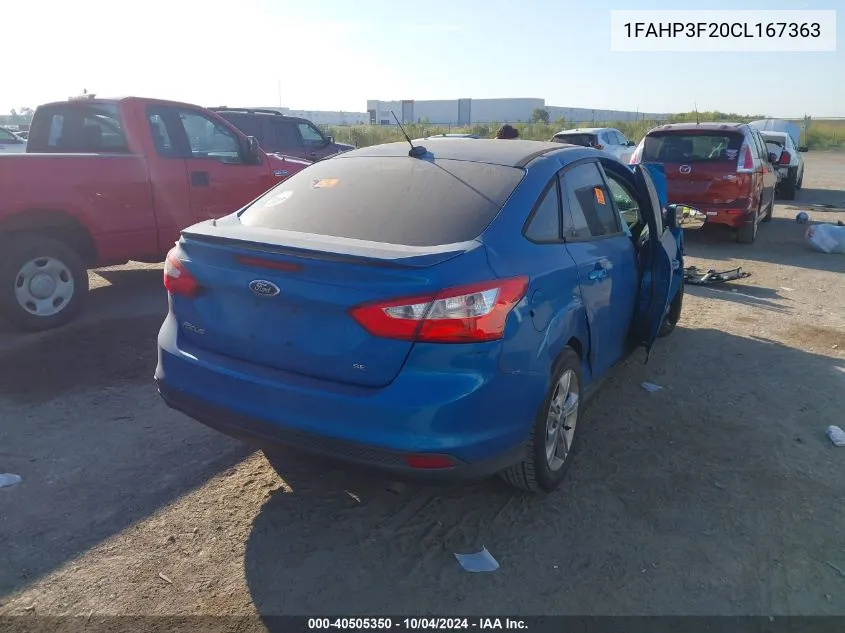 2012 Ford Focus Se VIN: 1FAHP3F20CL167363 Lot: 40505350