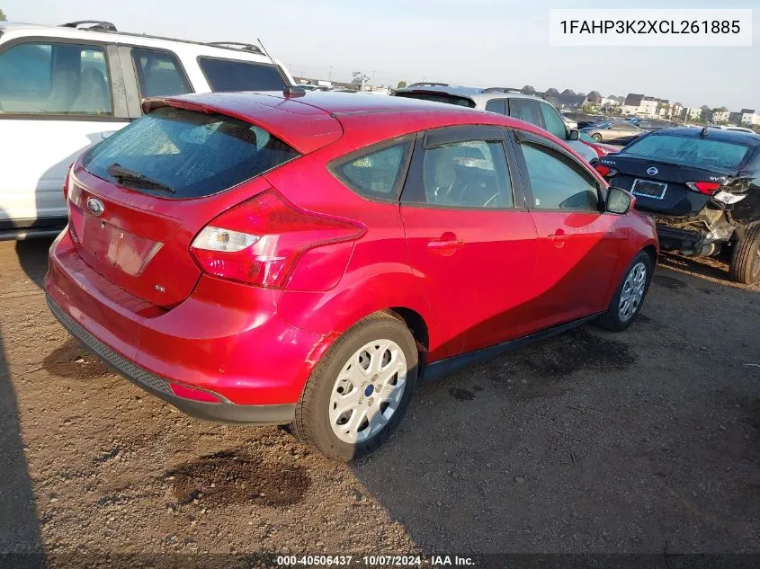 2012 Ford Focus Se VIN: 1FAHP3K2XCL261885 Lot: 40506437