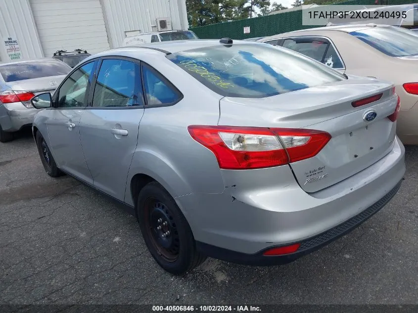 2012 Ford Focus Se VIN: 1FAHP3F2XCL240495 Lot: 40506846