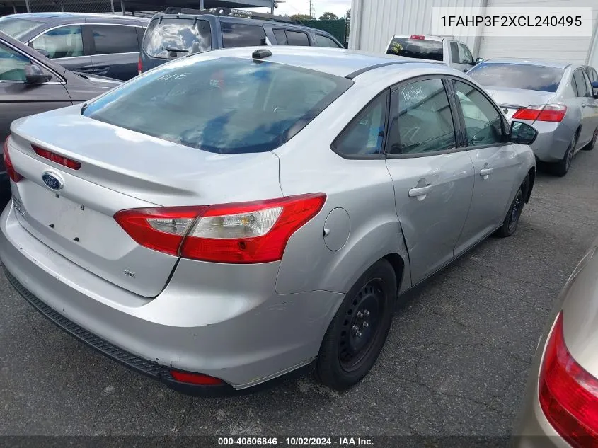 2012 Ford Focus Se VIN: 1FAHP3F2XCL240495 Lot: 40506846