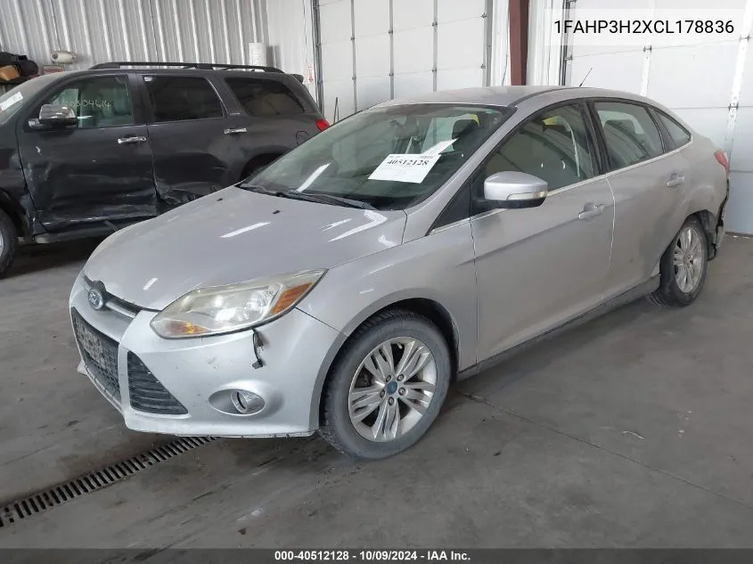 2012 Ford Focus Sel VIN: 1FAHP3H2XCL178836 Lot: 40512128