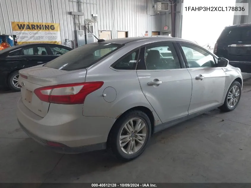 2012 Ford Focus Sel VIN: 1FAHP3H2XCL178836 Lot: 40512128