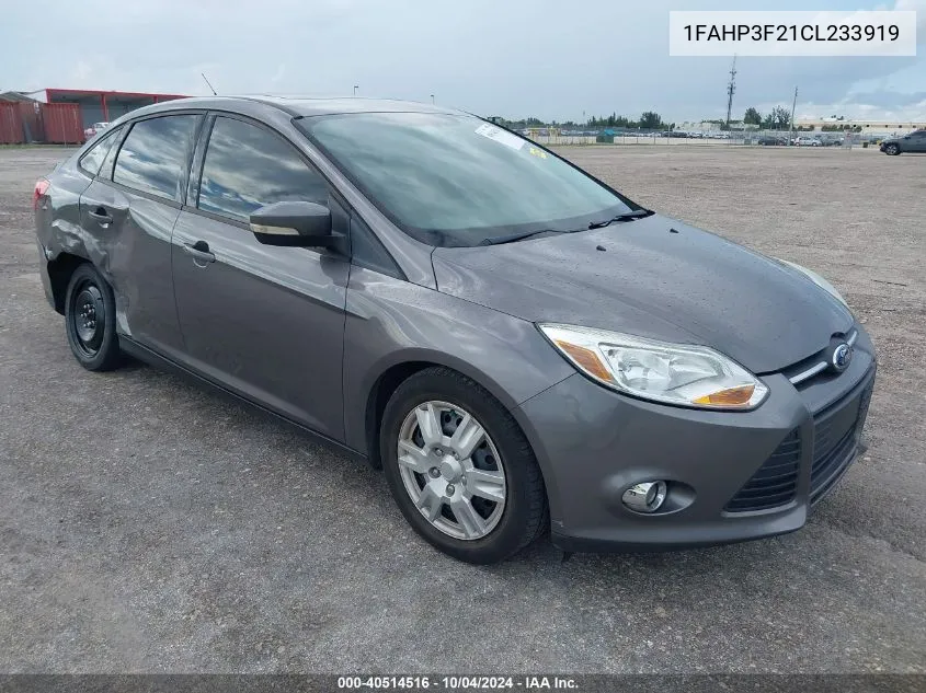 2012 Ford Focus Se VIN: 1FAHP3F21CL233919 Lot: 40514516