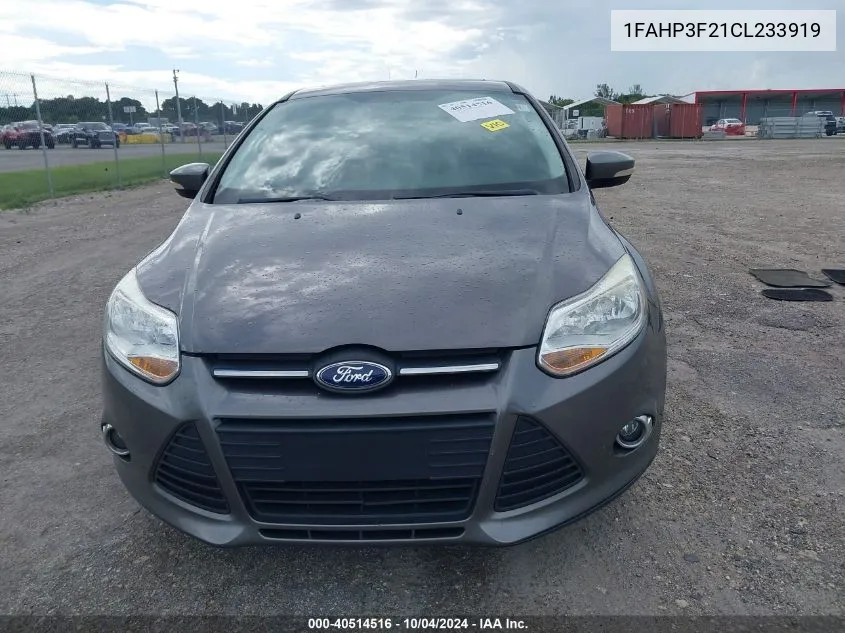 2012 Ford Focus Se VIN: 1FAHP3F21CL233919 Lot: 40514516