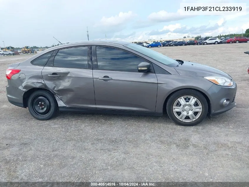 2012 Ford Focus Se VIN: 1FAHP3F21CL233919 Lot: 40514516