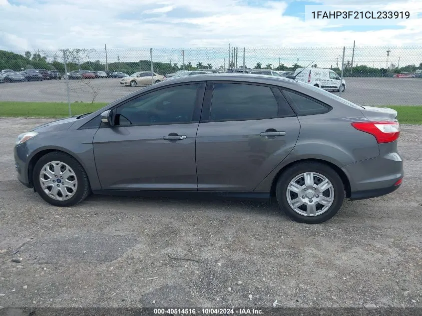 2012 Ford Focus Se VIN: 1FAHP3F21CL233919 Lot: 40514516