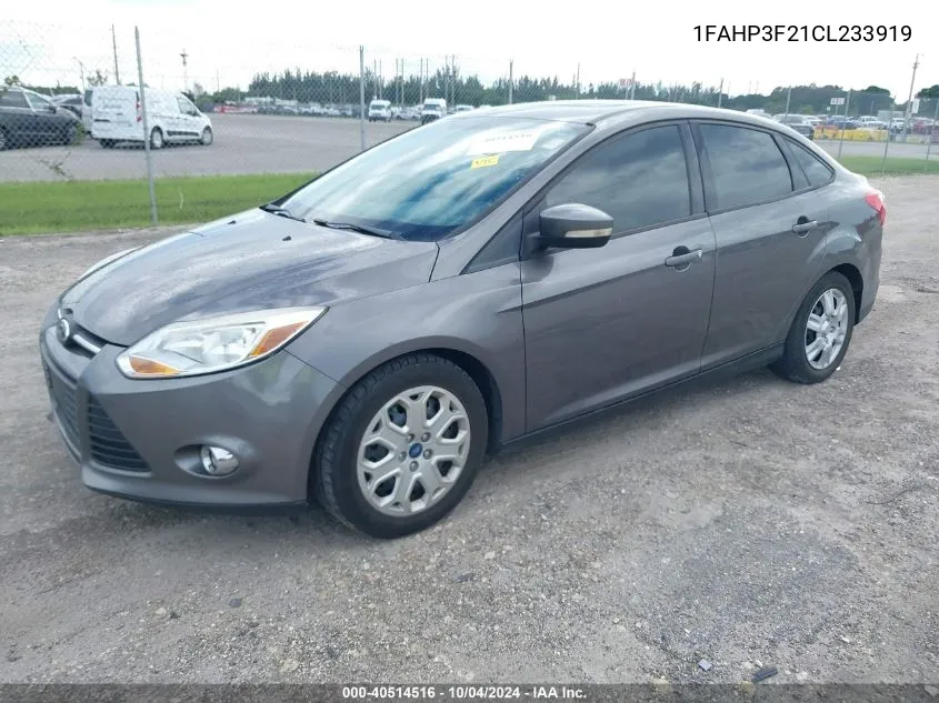 2012 Ford Focus Se VIN: 1FAHP3F21CL233919 Lot: 40514516