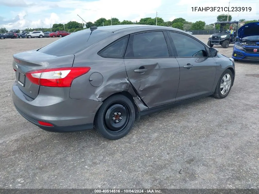 2012 Ford Focus Se VIN: 1FAHP3F21CL233919 Lot: 40514516