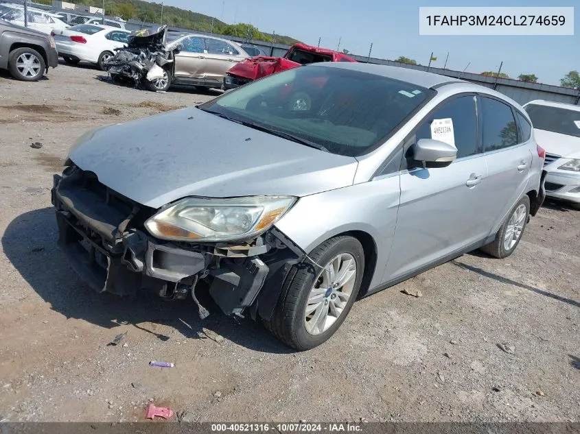 2012 Ford Focus Sel VIN: 1FAHP3M24CL274659 Lot: 40521316