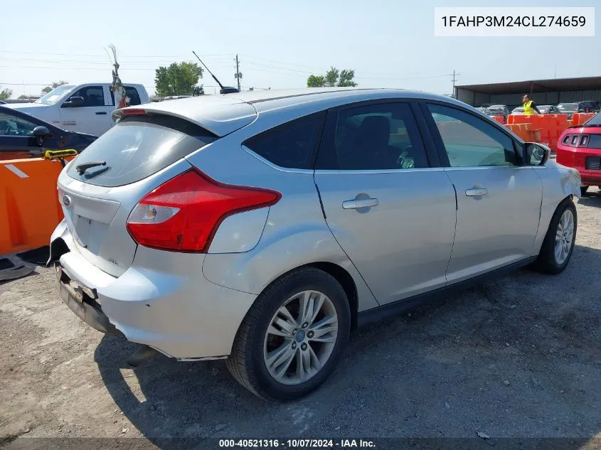 2012 Ford Focus Sel VIN: 1FAHP3M24CL274659 Lot: 40521316