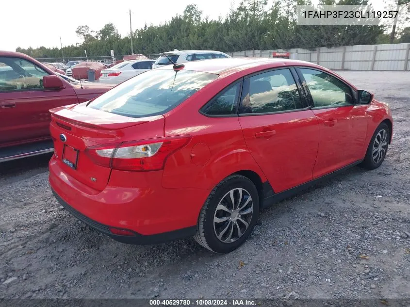 2012 Ford Focus Se VIN: 1FAHP3F23CL119257 Lot: 40529780