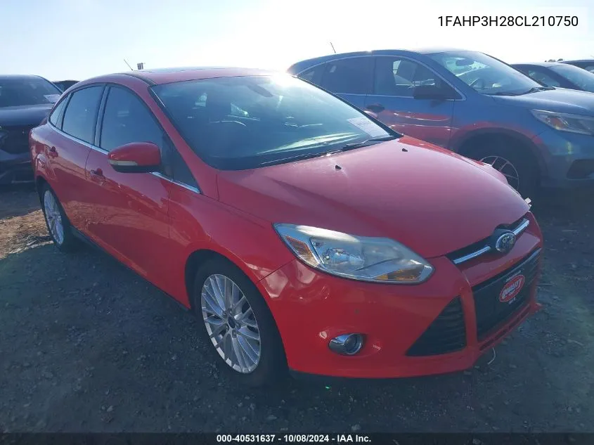 2012 Ford Focus Sel VIN: 1FAHP3H28CL210750 Lot: 40531637