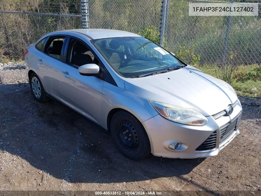 2012 Ford Focus Se VIN: 1FAHP3F24CL127402 Lot: 40533812