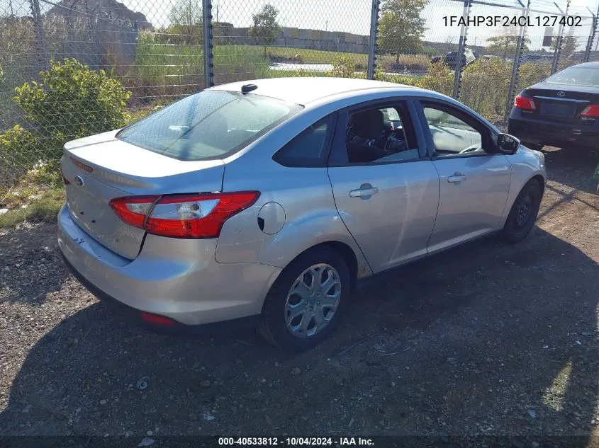 2012 Ford Focus Se VIN: 1FAHP3F24CL127402 Lot: 40533812