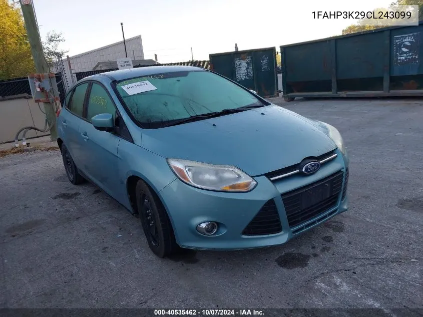 2012 Ford Focus Se VIN: 1FAHP3K29CL243099 Lot: 40535462