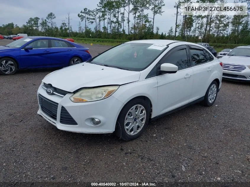 2012 Ford Focus Se VIN: 1FAHP3F27CL456675 Lot: 40540002