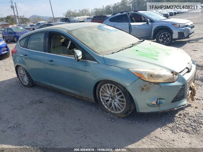 2012 Ford Focus Sel VIN: 1FAHP3M27CL408211 Lot: 40540816