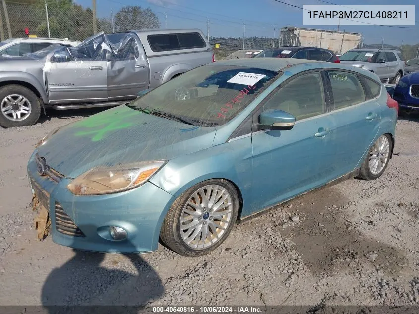 2012 Ford Focus Sel VIN: 1FAHP3M27CL408211 Lot: 40540816