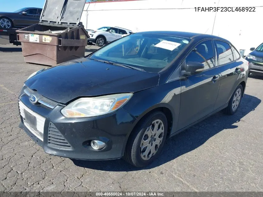 2012 Ford Focus Se VIN: 1FAHP3F23CL468922 Lot: 40550024