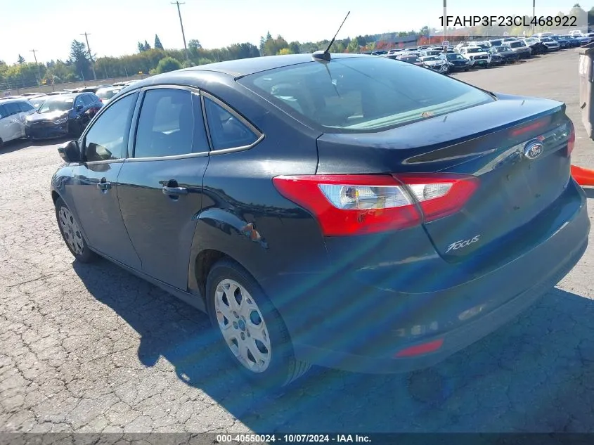 2012 Ford Focus Se VIN: 1FAHP3F23CL468922 Lot: 40550024