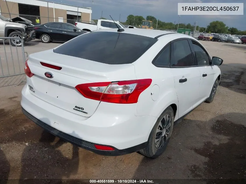 2012 Ford Focus S VIN: 1FAHP3E20CL450637 Lot: 40551599