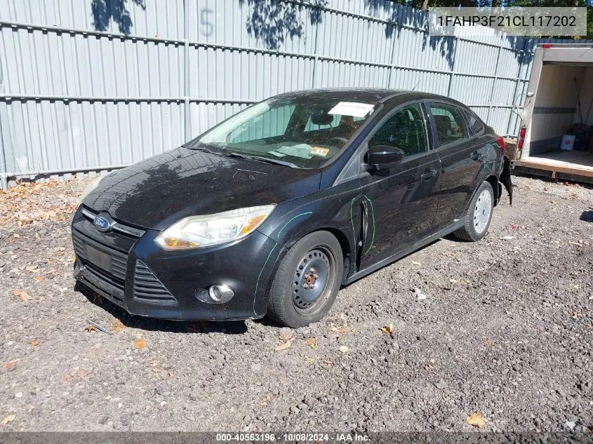 2012 Ford Focus Se VIN: 1FAHP3F21CL117202 Lot: 40553196