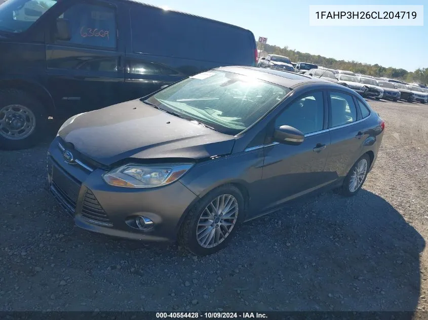 2012 Ford Focus Sel VIN: 1FAHP3H26CL204719 Lot: 40554428