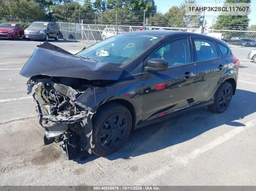 2012 Ford Focus Se VIN: 1FAHP3K28CL117607 Lot: 40555879