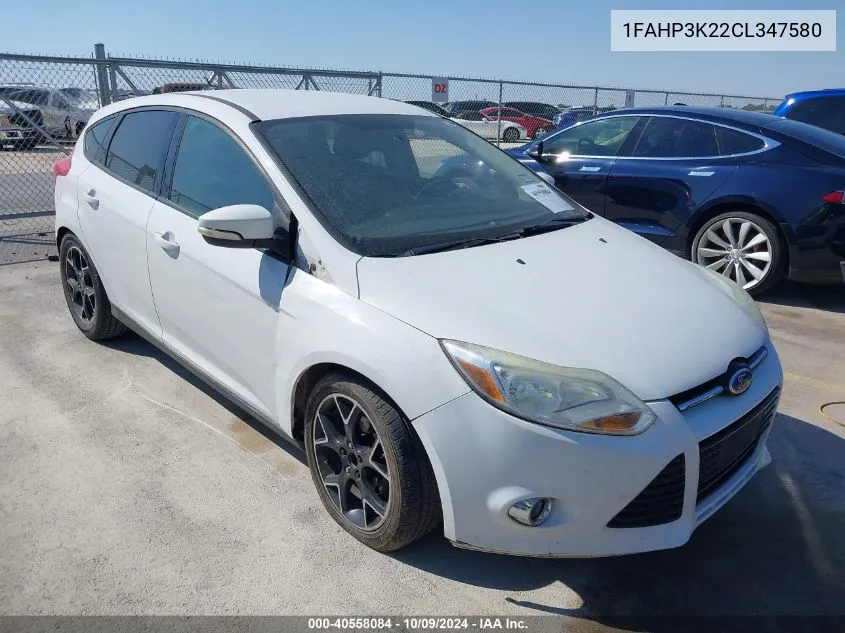 2012 Ford Focus Se VIN: 1FAHP3K22CL347580 Lot: 40558084