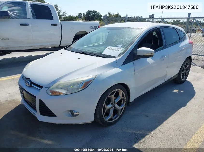 2012 Ford Focus Se VIN: 1FAHP3K22CL347580 Lot: 40558084