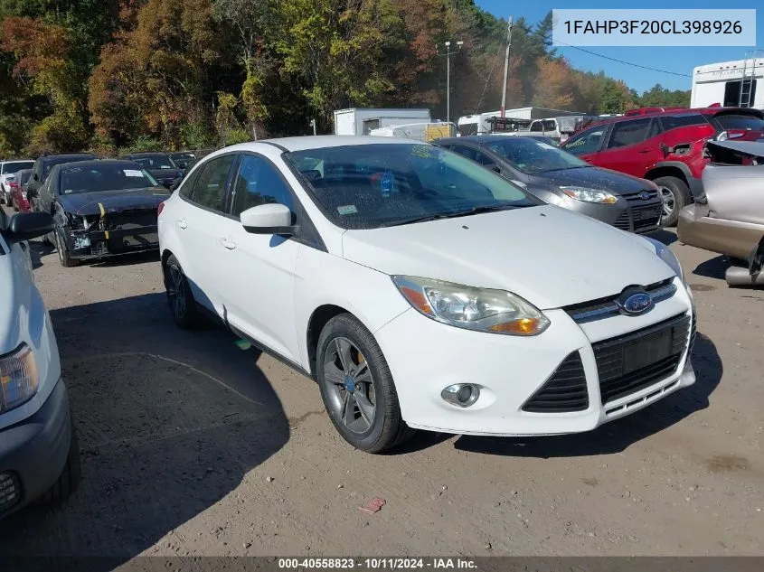 1FAHP3F20CL398926 2012 Ford Focus Se