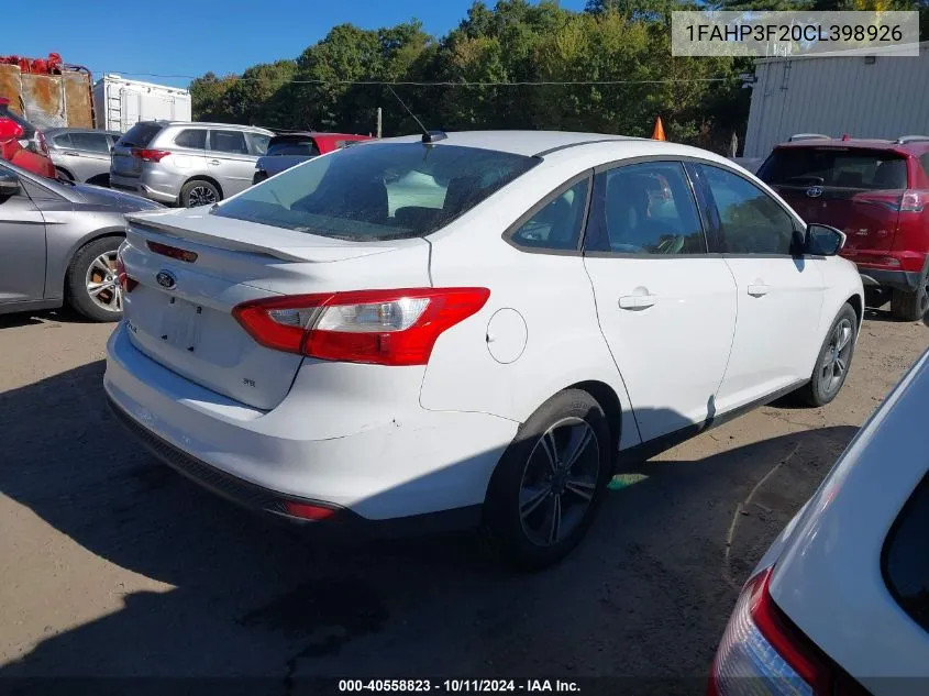 1FAHP3F20CL398926 2012 Ford Focus Se